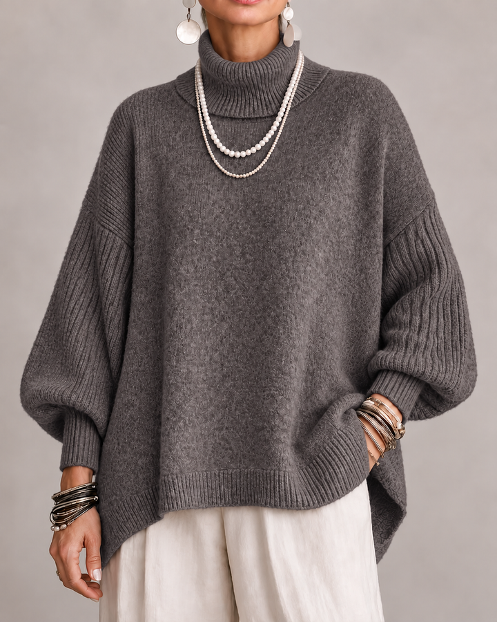 Kathleen Relaxed Folded-Neck Jumper