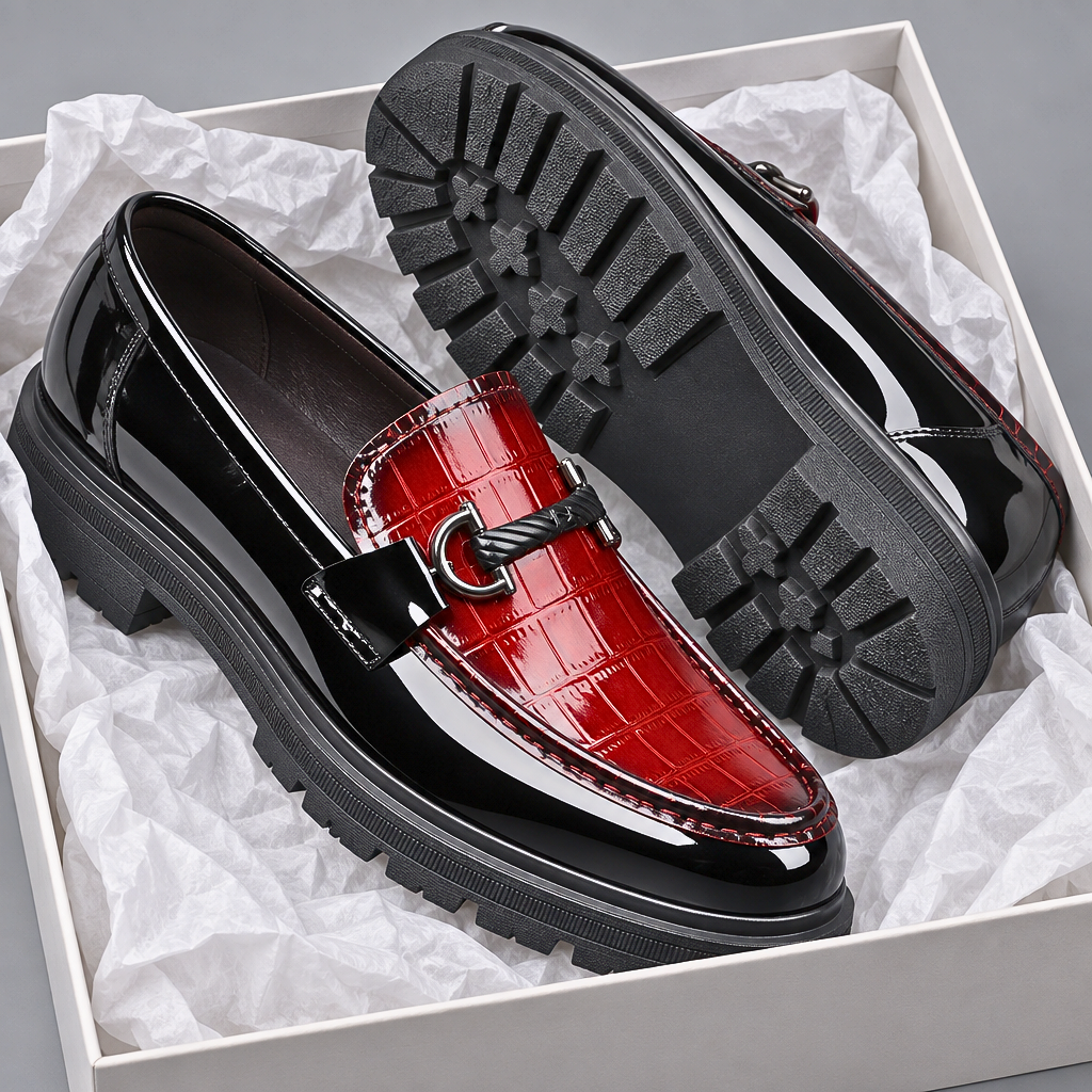 Dario Croc-Texture Derby Shoes