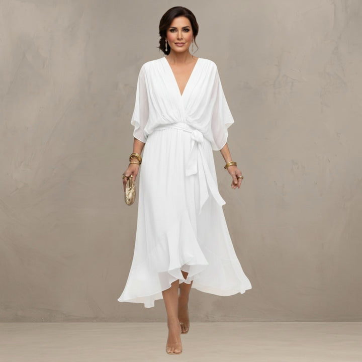 Marta Elegant Chiffon Midi Dress
