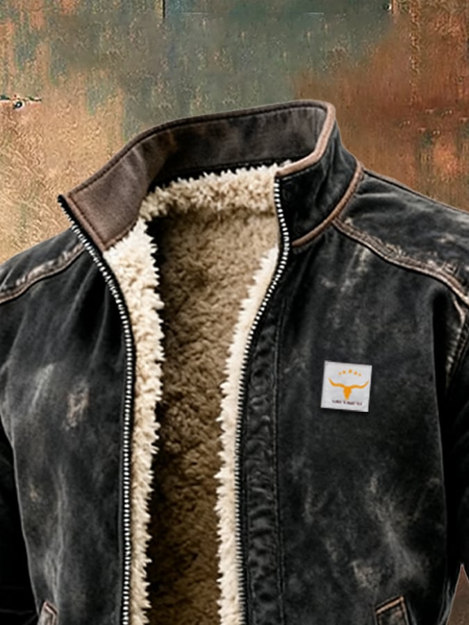 Noah Sherpa-Lined Leather-Look Bomber Jacket