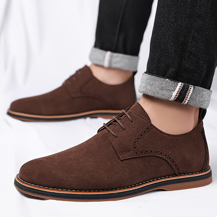 All-Day Comfort Derby Shoes — Aldgate Suede-Finish Brogue