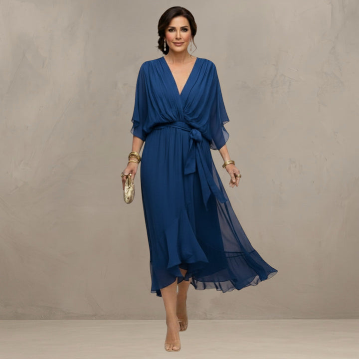 Marta Elegant Chiffon Midi Dress