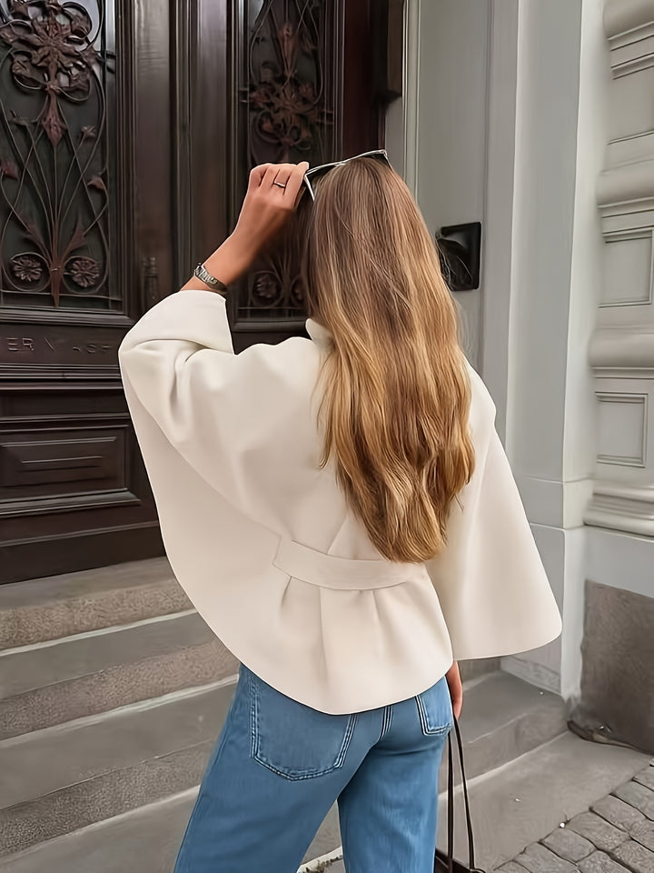 Elodie Button-Front Cape Coat