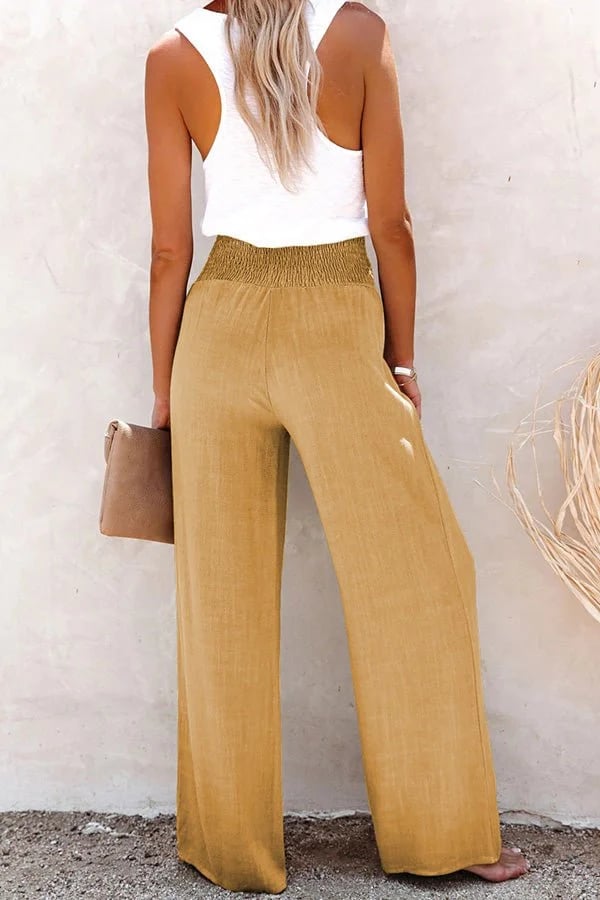 SHARON COMFORTABLE HIGH-WAISTED TROUSERS