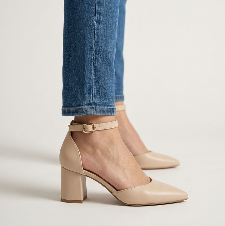 Elara Comfortable Pointed-Toe Block Heels