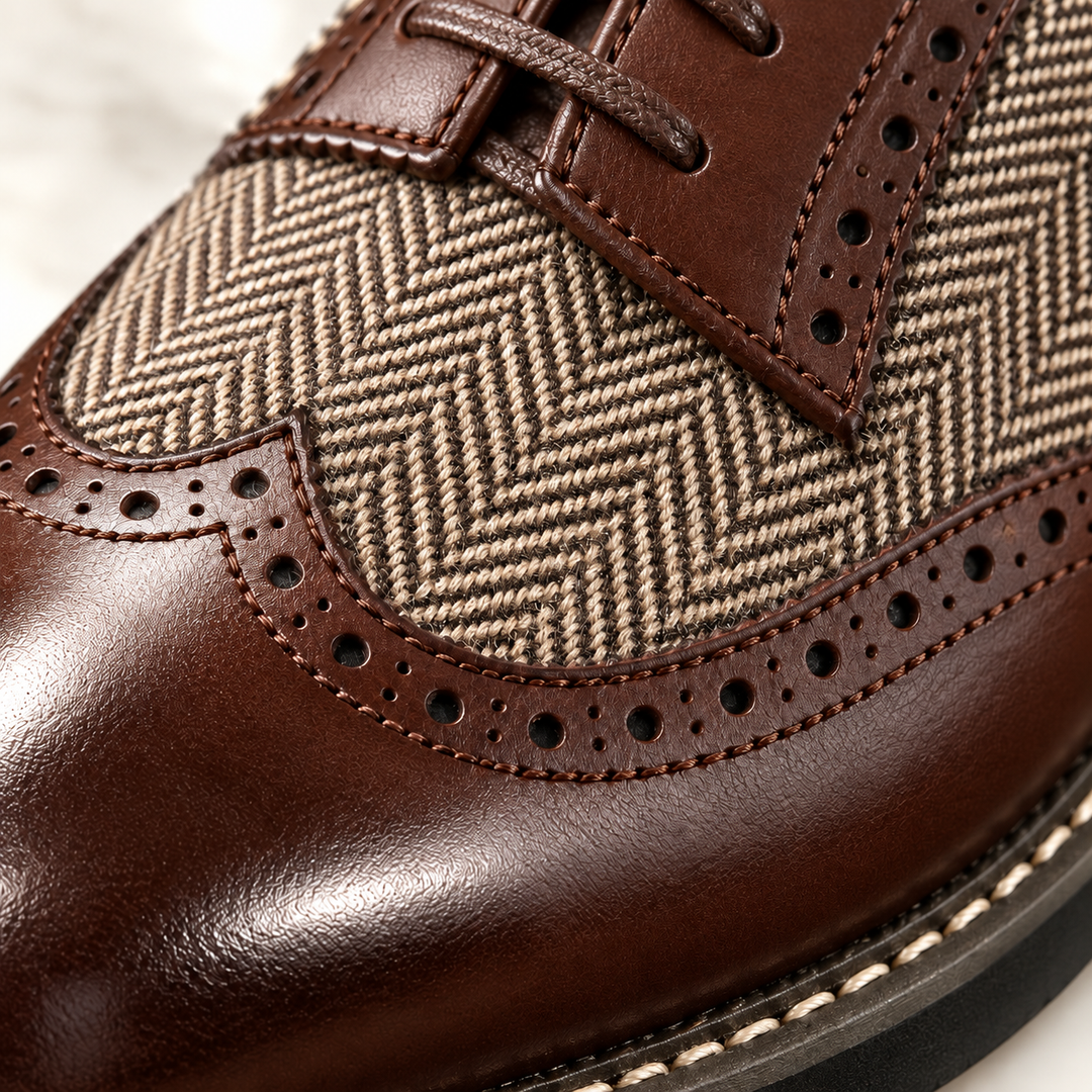 Demarco Leather Herringbone Oxfords