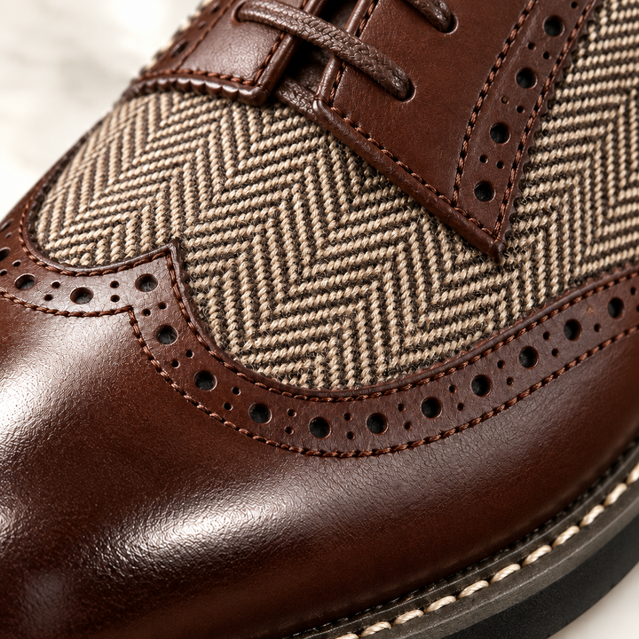 Demarco Leather Herringbone Oxfords