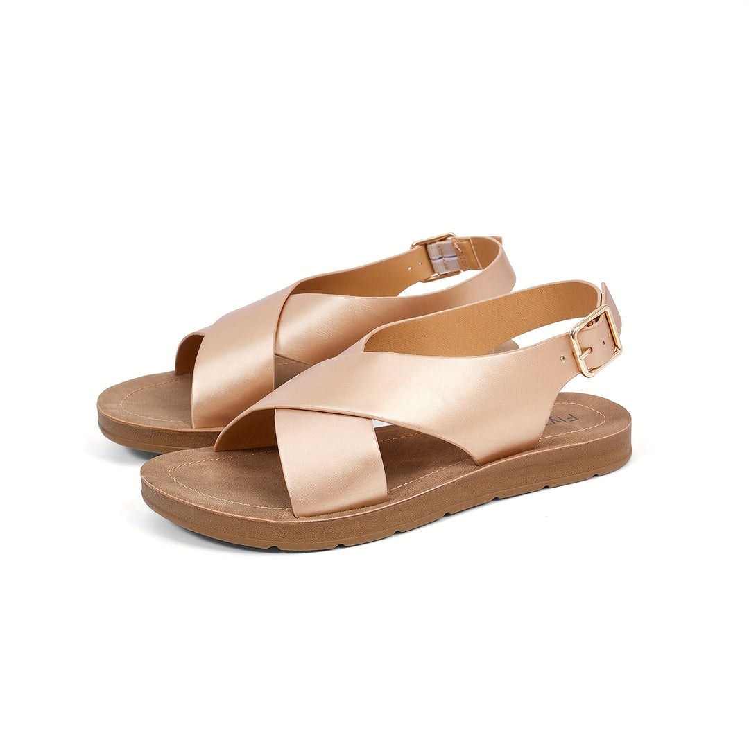 Willow | Flat Cross-Strap Sandals