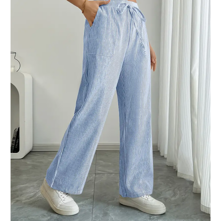 AMBER STRIPED TROUSERS WITH POCKETS