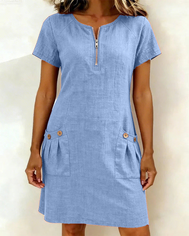 Linn Cotton dress with zip fastening