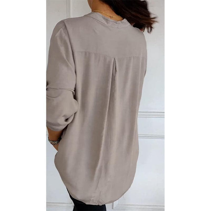 VERITY SEQUIN TRIM BUTTON-UP SHIRT