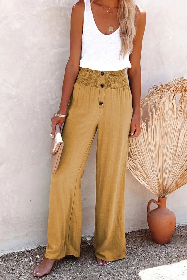 SHARON COMFORTABLE HIGH-WAISTED TROUSERS