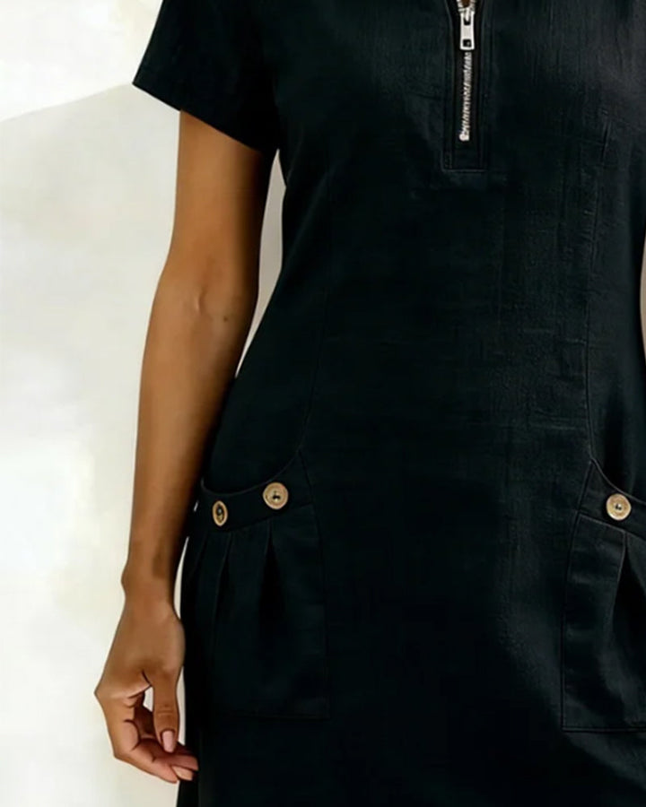 Linn Cotton dress with zip fastening