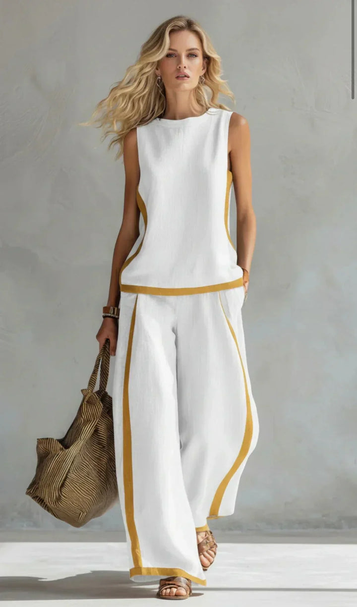 Marguerite | Smart-Casual Waistcoat and Trouser Set with Two-Tone Finish