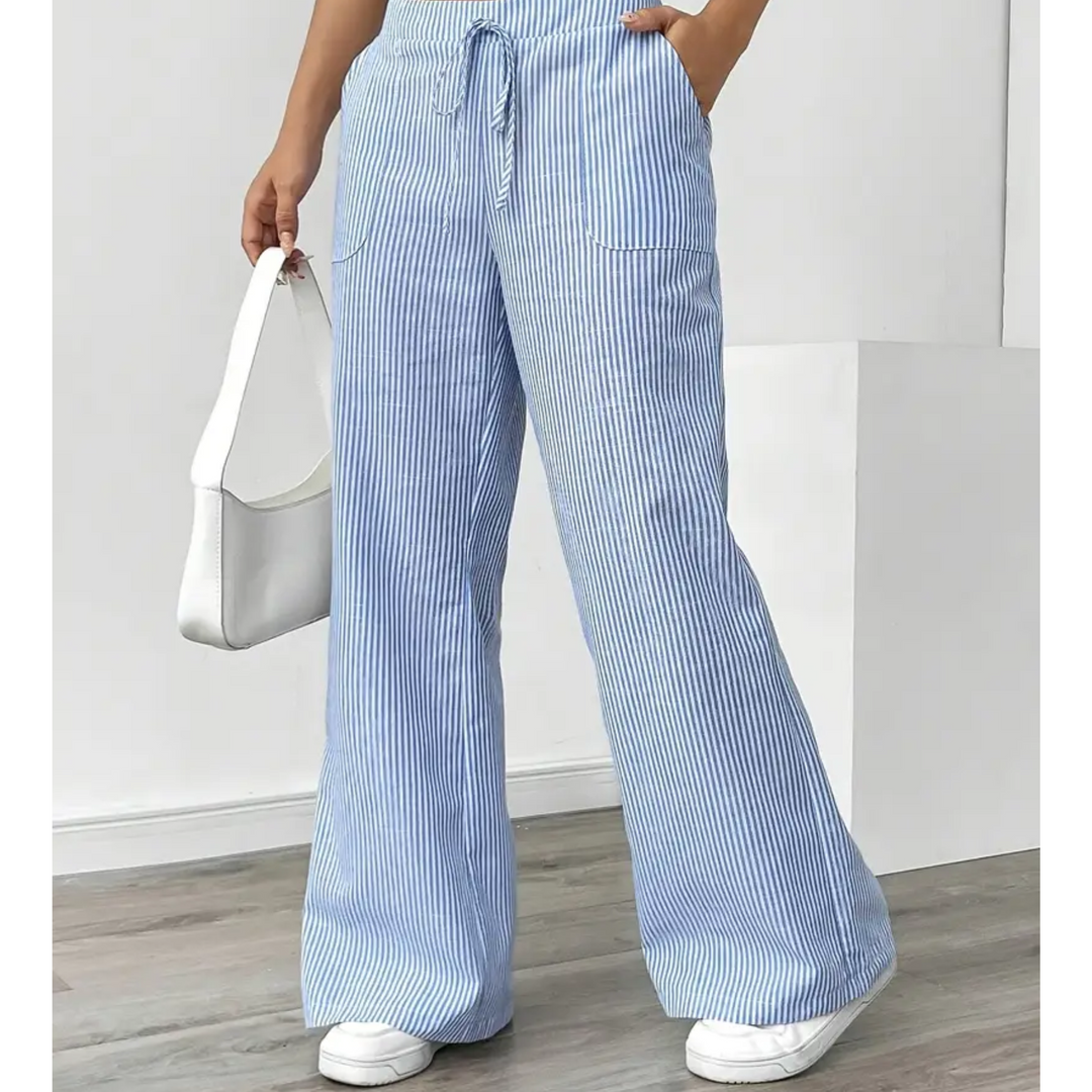 AMBER STRIPED TROUSERS WITH POCKETS