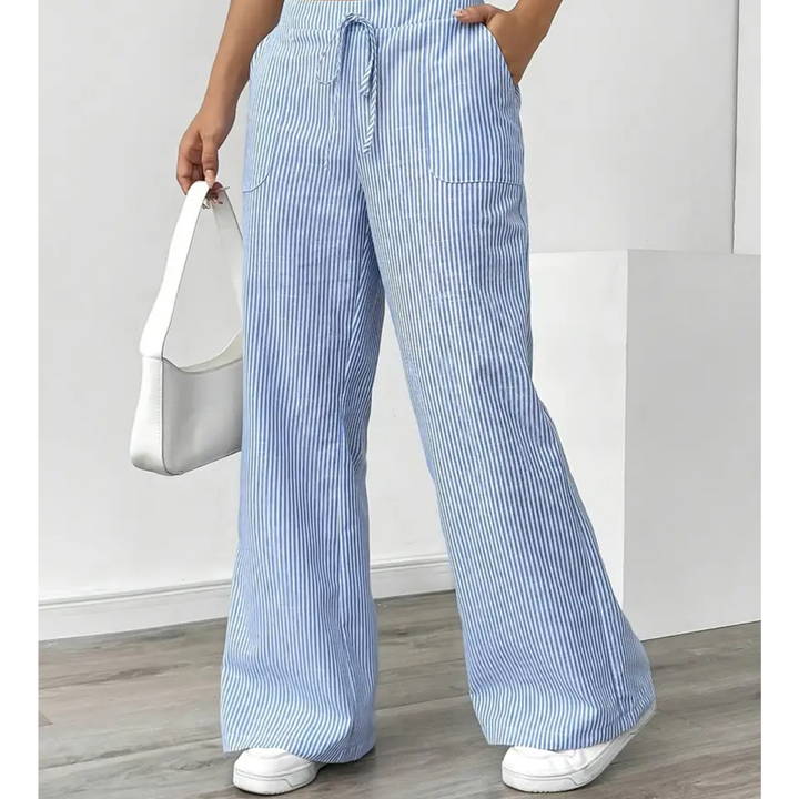 AMBER STRIPED TROUSERS WITH POCKETS