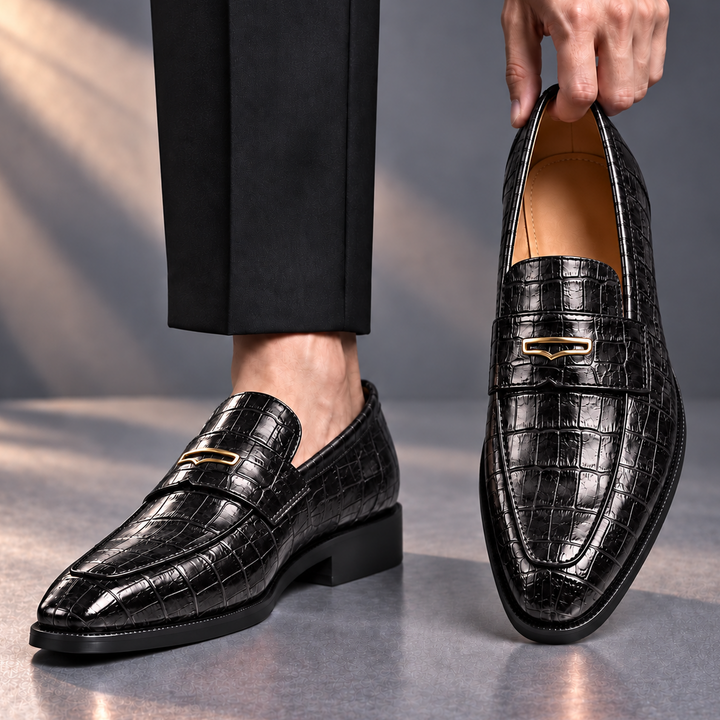 Alderton Refined Croc-Embossed Loafers