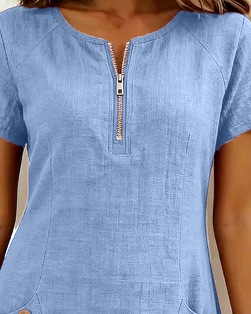 Linn Cotton dress with zip fastening