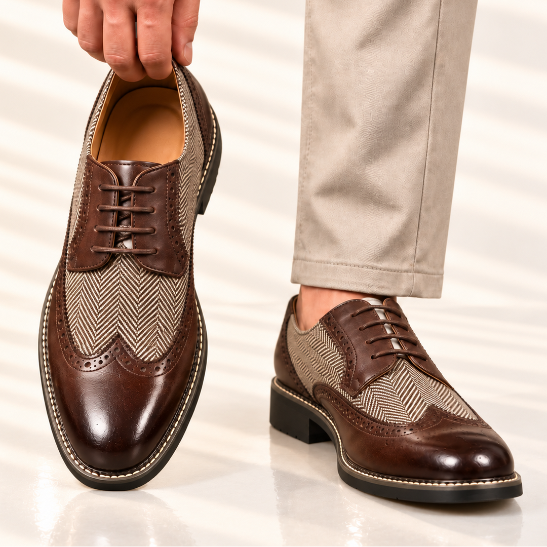Demarco Leather Herringbone Oxfords