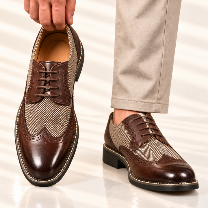 Demarco Leather Herringbone Oxfords
