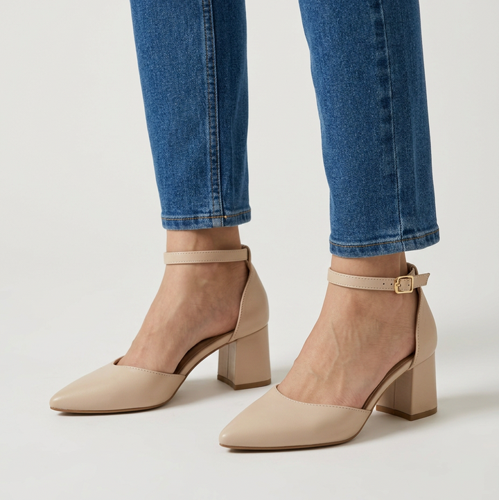 Elara Comfortable Pointed-Toe Block Heels