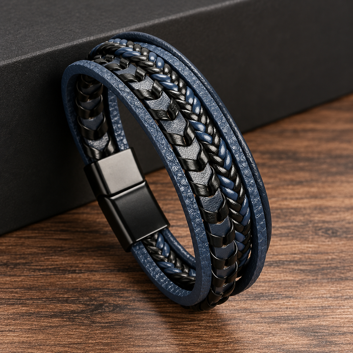 Bramwell Refined Braided Leather Bracelet