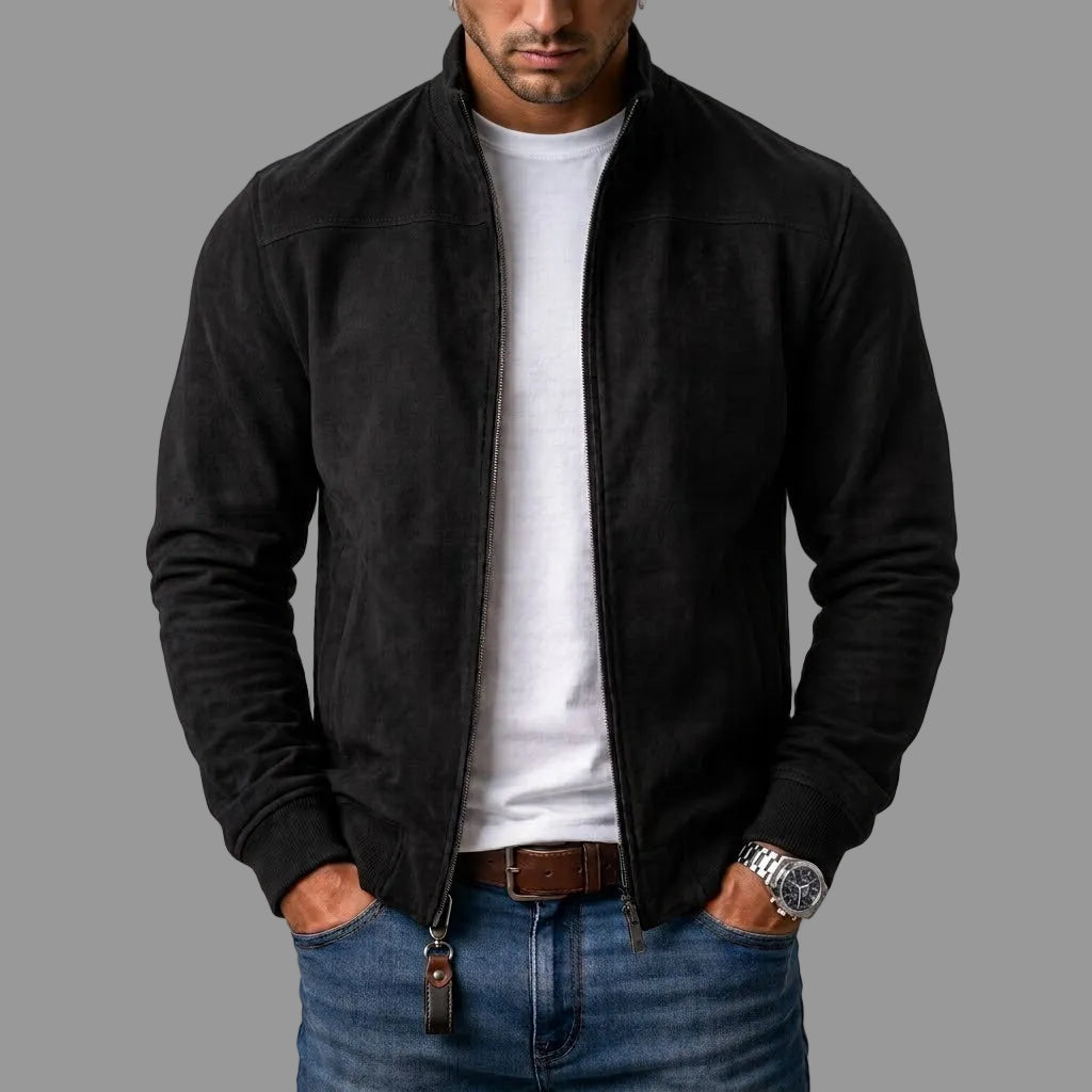 Lorenzo Suede-Look Bomber Jacket
