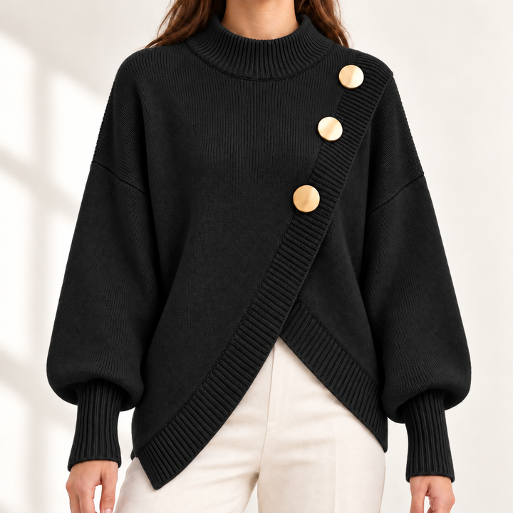 Adeline Elegant Button-Detail Jumper