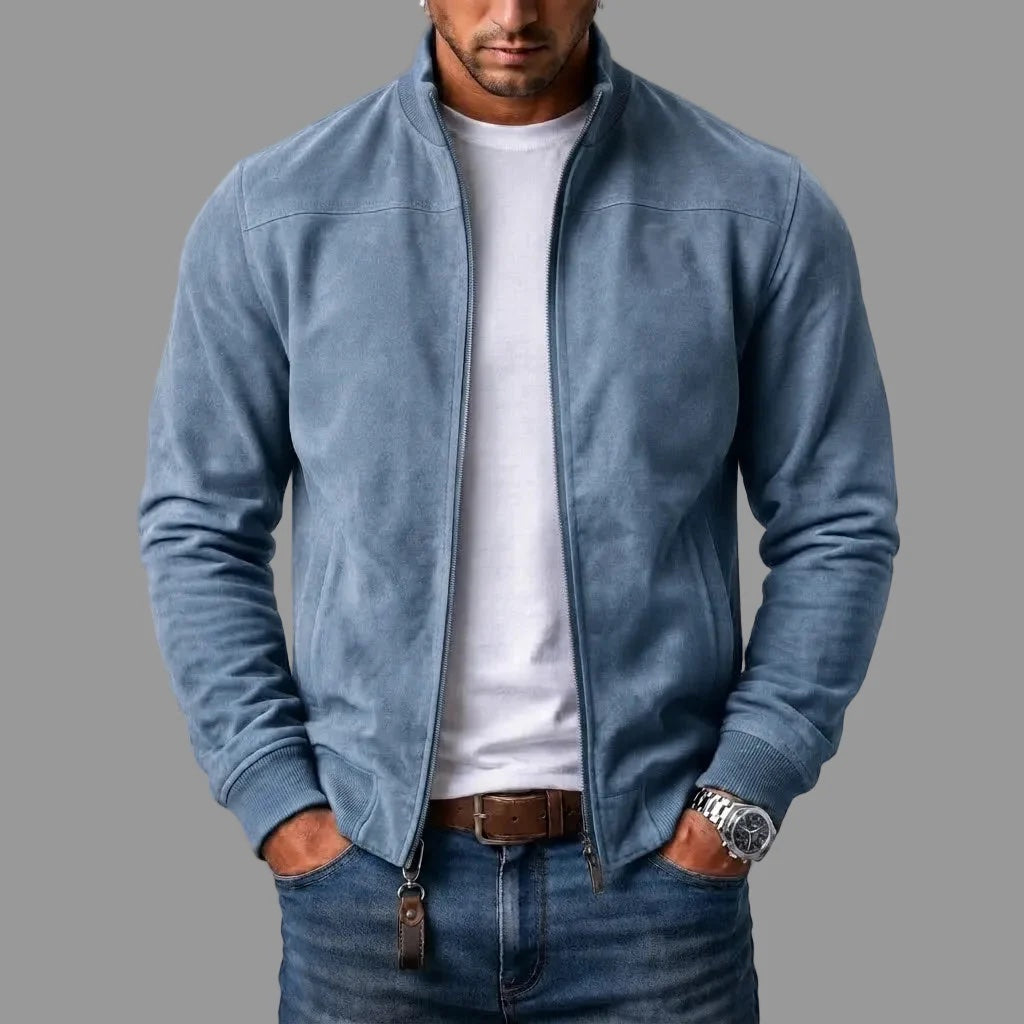 Lorenzo Suede-Look Bomber Jacket