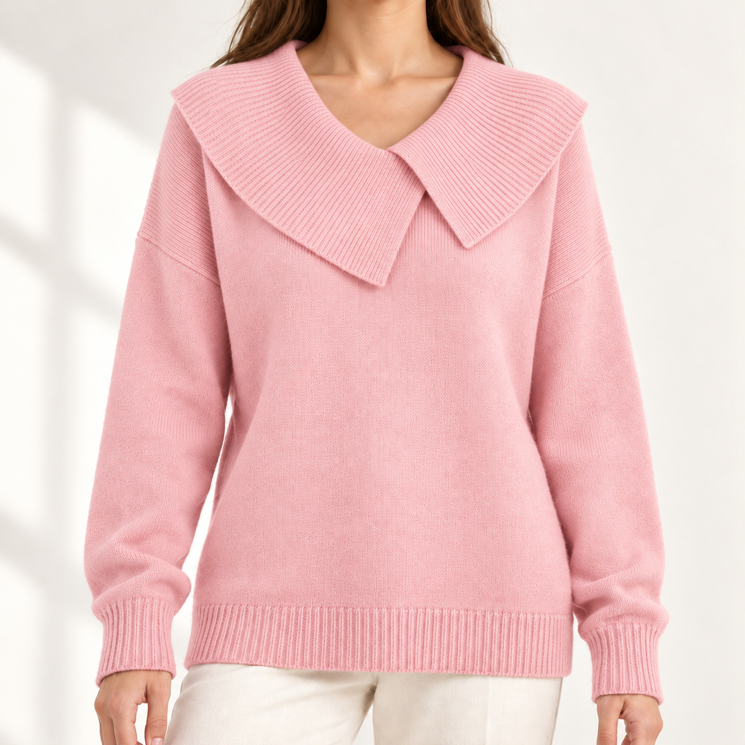 Isolde Relaxed Statement-Collar Jumper