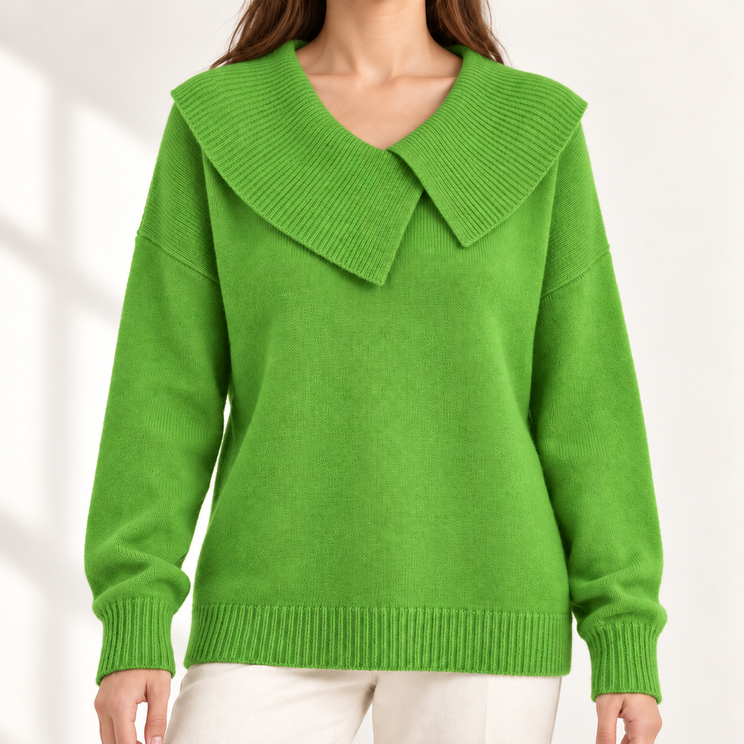 Isolde Relaxed Statement-Collar Jumper
