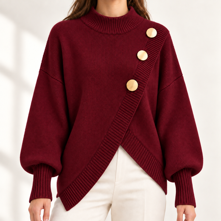 Adeline Elegant Button-Detail Jumper