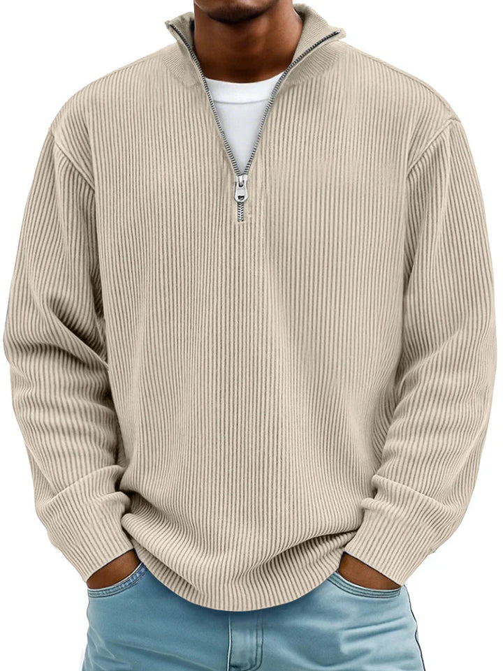 Marc Ribbed Zip-Neck Jumper