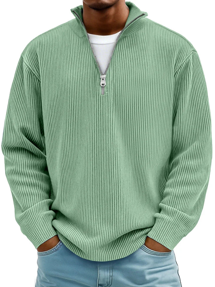Marc Ribbed Zip-Neck Jumper