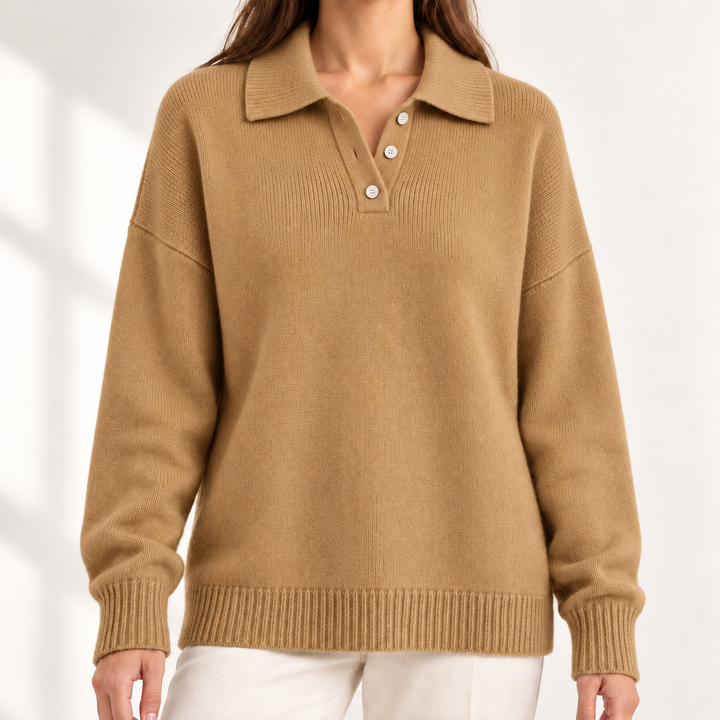 Juliette Elegant Collared Knit Jumper
