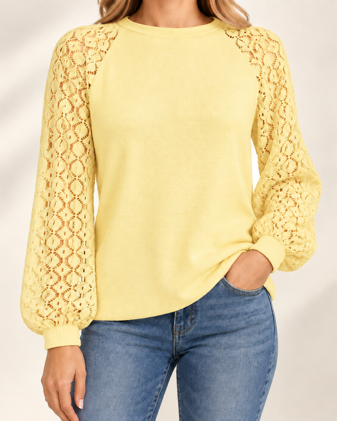 Clara Long-Sleeve Round-Neck Top