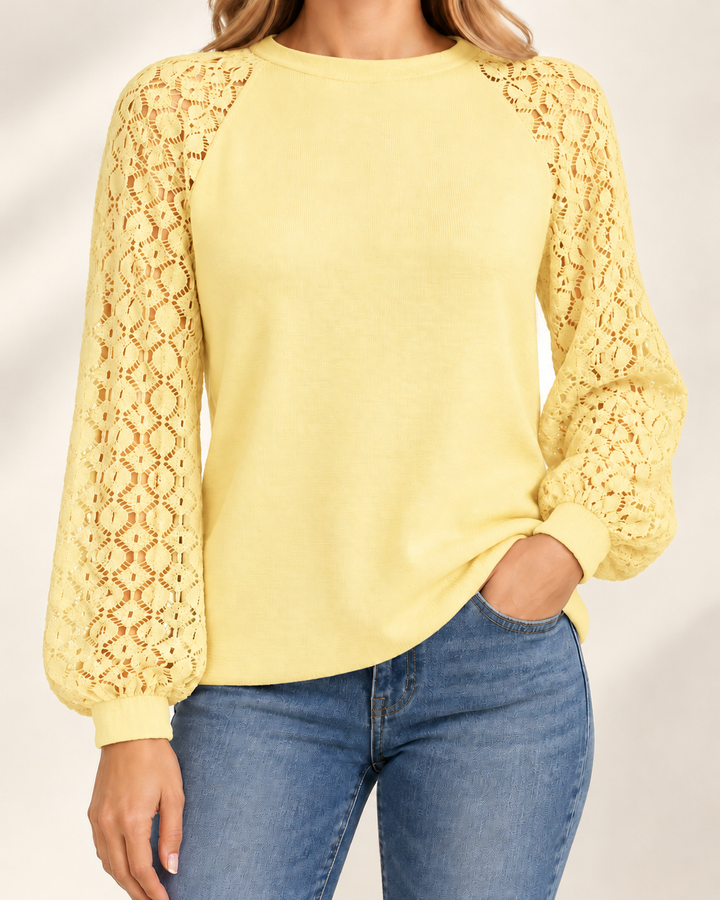 Clara Long-Sleeve Round-Neck Top