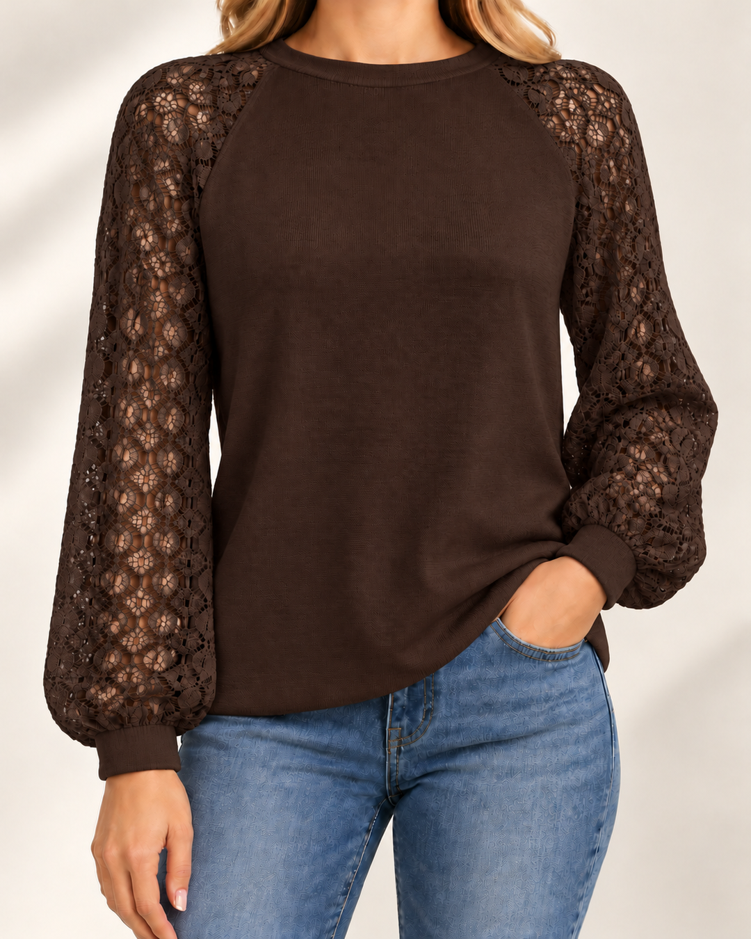 Clara Long-Sleeve Round-Neck Top