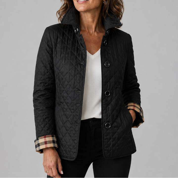 Elora Quilted Button-Front Jacket