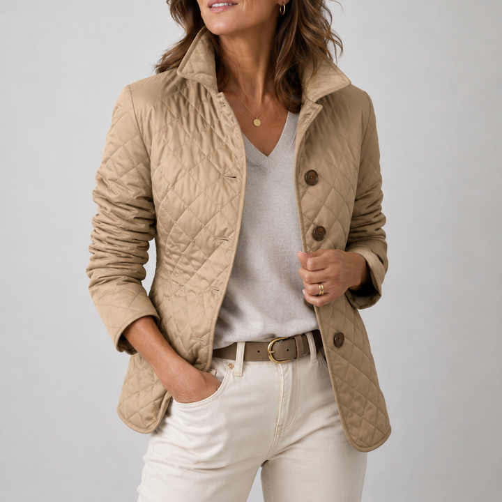 Elora Quilted Button-Front Jacket