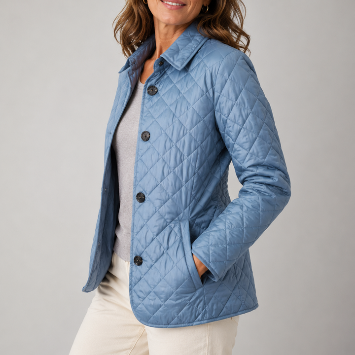 Elora Quilted Button-Front Jacket