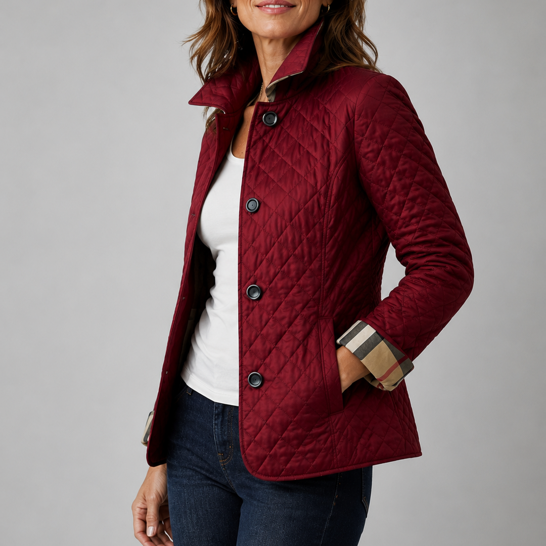 Elora Quilted Button-Front Jacket