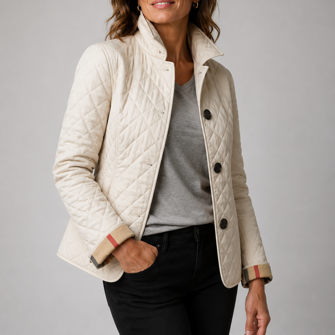 Elora Quilted Button-Front Jacket