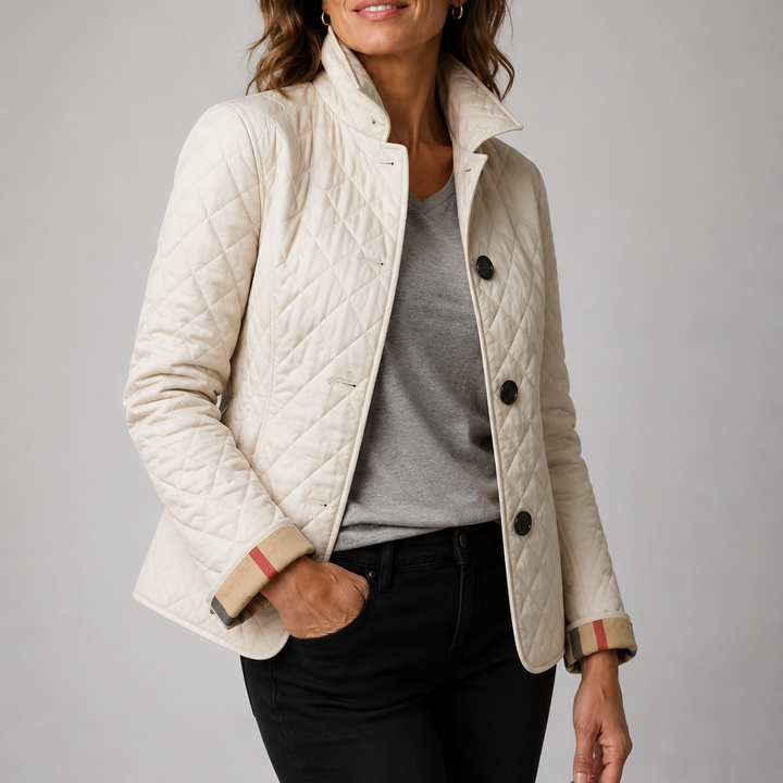 Elora Quilted Button-Front Jacket
