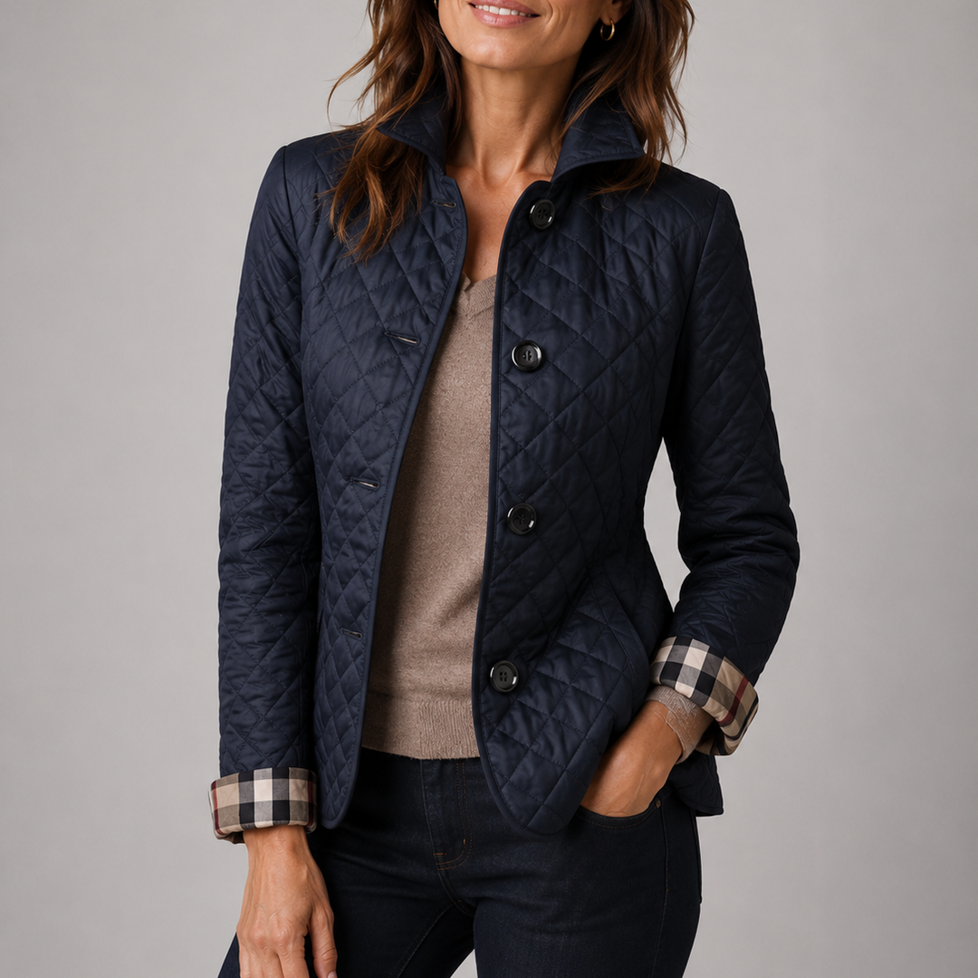 Elora Quilted Button-Front Jacket