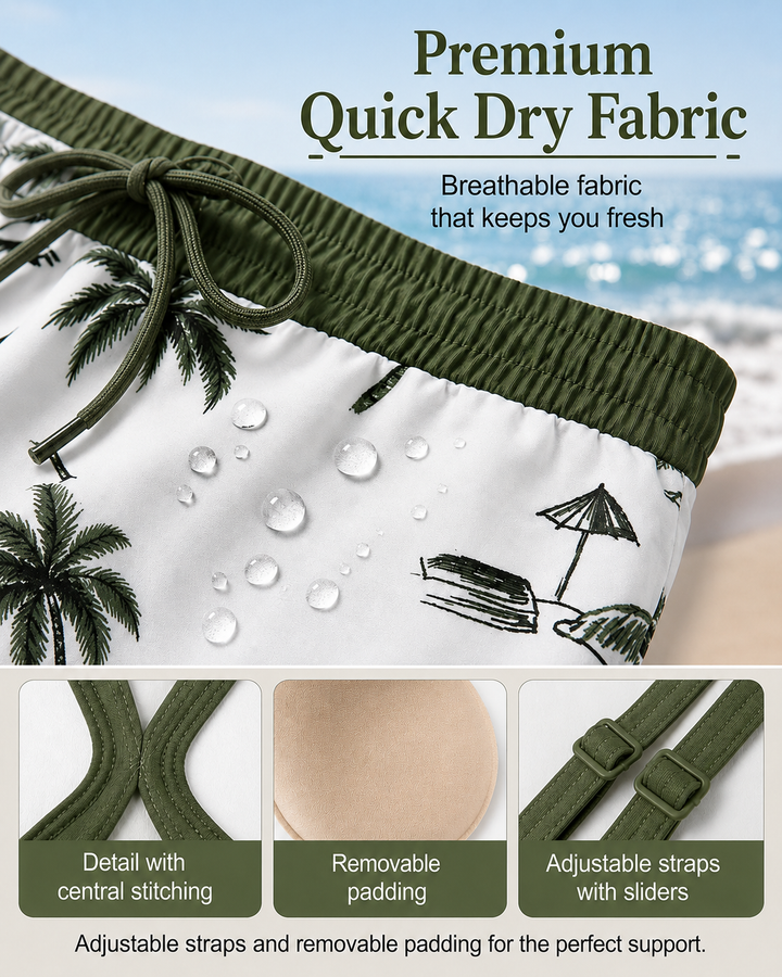 Maren three-piece set with a bikini, a tankini and a cover-up