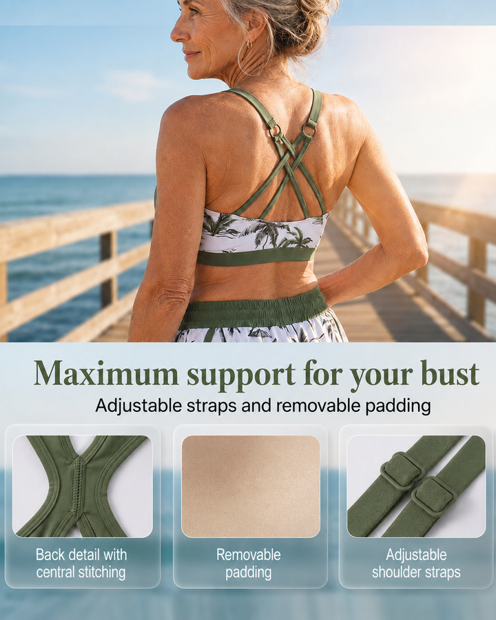 Maren three-piece set with a bikini, a tankini and a cover-up
