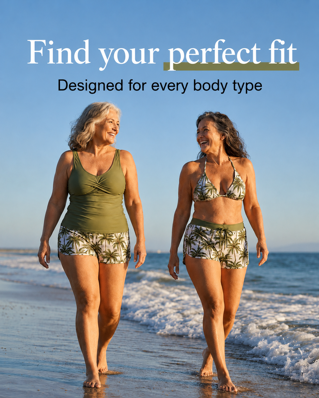 Maren three-piece set with a bikini, a tankini and a cover-up