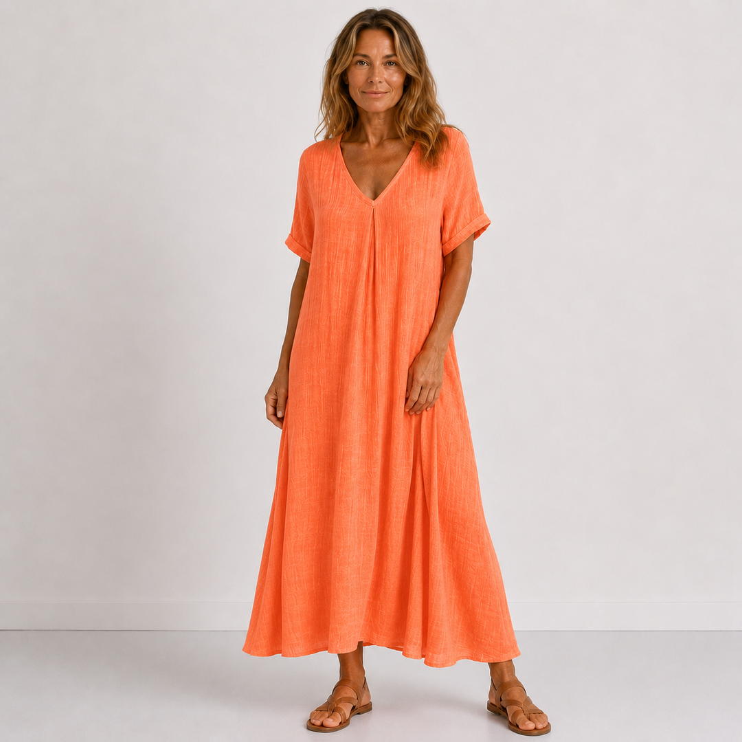 VIOLET FLOWING MAXI DRESS