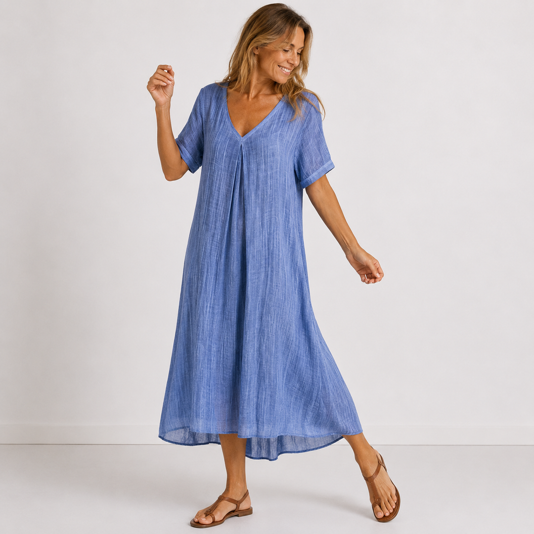 VIOLET FLOWING MAXI DRESS